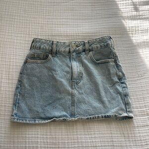Pacsun Bella Stretch Light Indigo Mid Rise Denim Mini Skirt